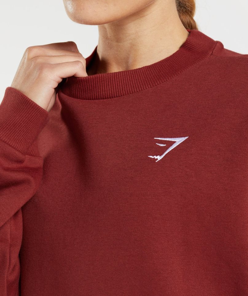 Women's Gymshark Training Oversized Sweatshirts Red | NZ 4KNVWE